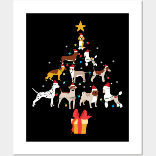 Merry Dogmas Dog Christmas Tree Christmas Tree Made of Dogs Dog Lover Christmas Gift Posters and Art